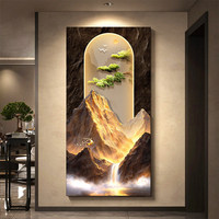 Lampe murale 3D en résine plaquée, art mural fait main, décoration Feng Shui pour entrée, peinture suspendue haut de gamme, Quadro Da Parete