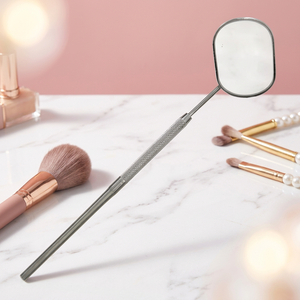 Miroir de maquillage ovale personnalisé en acier inoxydable, grossissement 3X, finition chromée, simple face - Product Image 3