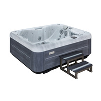 VIRLUX Spa Moderne Écologique pour 2 Adultes + 1 Chaise Longue, 25 Jets de Massage pour la Détente dans un Petit Jardin, Bain à Remous Hydrothérapie