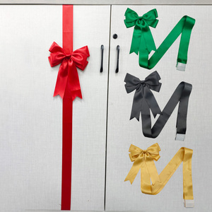 Grand nœud en ruban de satin de luxe en gros avec adhésif pour arbre de Noël, porte de placard, guirlande, décoration artisanale, nœud pré-fabriqué - Product Image 1