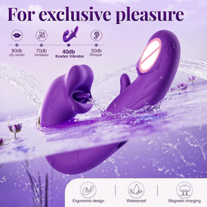 3'ü 1 Arada Çift Kişilik Dil Yalama Vibratörü Yapay Penis Seks Oyuncağı 5 Yalama 7 Titreşim Modu G Noktası Klitoral Stimülasyon USB Şarjlı - Product Image 6