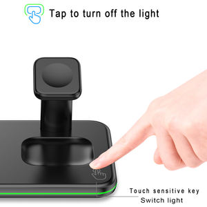 Cargador inalámbrico rápido 3 en 1 estación soporte rápido para teléfono móvil cargador inalámbrico multifunción para iPhone/<span class=keywords><strong>iWatch</strong></span>/Airpods - Product Image 4