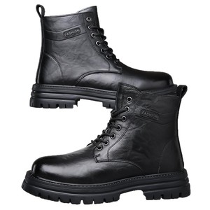 Martin <b>Boot</b> <b>Men</b> Ankle Round Toe Flat Heel Leather Anti Slippery Lace Up <b>Work</b> Shoe Winter Fashion - Product Image 5