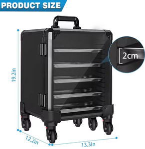 Chariot de présentation en <span class=keywords><strong>aluminium</strong></span> pour figurines, étui de transport roulant pour miniatures, valise à roulettes pour mini-modèles, plateaux verrouillables, anti-odeur pour Warhammer 40K - Product Image 2