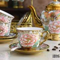 Service à thé et café en porcelaine au design doré de luxe théière en céramique écologique avec support fonction pliante