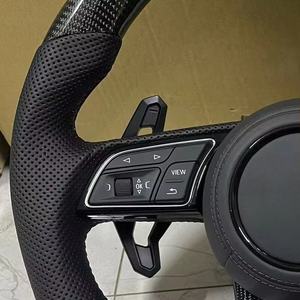 Volant en fibre de carbone pour <span class=keywords><strong>Audi</strong></span> B9 A1 A3 A4 A5 RS3 RS4 RS7 A8 Q5 S3 S4 S5 A6 Q7 TT R8 S6 B8 RS5 Shift Paddle LED Alcantala - Product Image 5