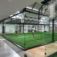 Terrain de padel panoramique complet QJIN avec conception à faible entretien |   Installation de terrain de padel professionnel sans poteaux pour tournois