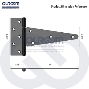 10 بوصة الثقيلة T المفصلي 3 الصلب مع ميزة إغلاق لينة تصميم حديث لبوابات دخول المزارع الخشبية الكبيرة جدا في الهواء الطلق - Product Image 2