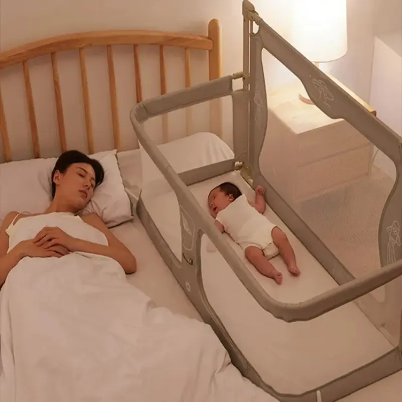 2023 sản phẩm em bé 3 trong 1 bé giường hộ Lan tôn sóng nôi cho 0-36 tháng trẻ sơ sinh giường rào cản an toàn đường sắt bé cũi thích nghi với giường