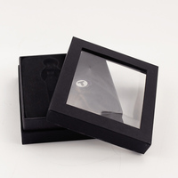 Caja de Regalo Rígida Negra de Dos Piezas, Reciclable, de Alta Gama, con Forro de Satén, Tapa y Base Personalizadas, Embalaje de Cartón Duro, con Relieve y Recubrimiento UV