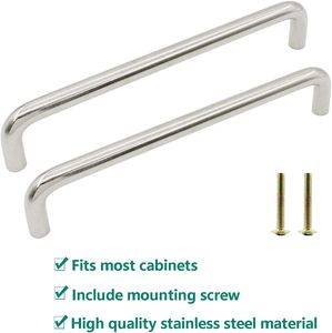 Modern Brushed Stainless Steel D <b>Handle</b> Kitchen Cabinet <b>Handle</b> Drawer Pull Furniture Hardware Wardrobe Dresser <b>Cupboard</b> Bathroom - Product Image 2