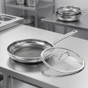 <span class=keywords><strong>Wok</strong></span> Antiadherente de Acero Inoxidable 304 de Grado Restaurante, 28 cm, con Mango de Metal, Uso General para Cocina de Gas e Inducción - Product Image 1