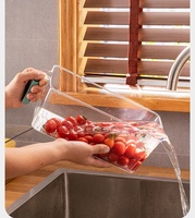 Ensemble de contenants de rangement de cuisine en plastique transparent rectangulaire moderne, boîte de rangement pour réfrigérateur en PET, fruits, légumes, aliments