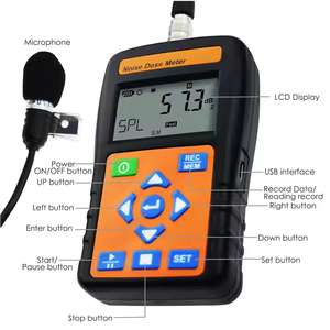 Xtester- ST-130 Noise Dose <b>Meter</b> <b>Sound</b> Level <b>Meter</b> with Data Logger Measurement Range 30dB to 140dB (A) - Product Image 3
