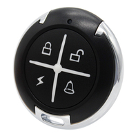 Télécommande porte-clés ronde 433 MHz à 4 boutons RF pour système d'alarme maison/voiture avec boutons de verrouillage/déverrouillage