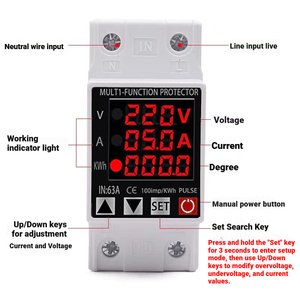 Protetor de Sobretensão e Subtensão Digital ANTIER 2P 63A com Display, Montagem em Trilho DIN, Reset Automático, Custo-Benefício, Fornecimento OEM por Atacado - Product Image 5