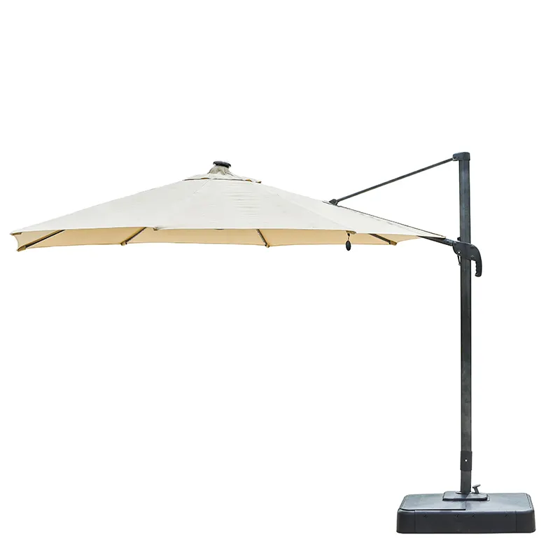 Cantilever Restaurant Patio Tuinmeubilair Paraplu Led Lamp Kralen Nieuwe Producten Nieuwe Mode Parasol