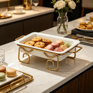 Support de buffet en céramique FLEY pour la restauration commerciale, plateau de service à plusieurs niveaux pour la décoration de table de banquet d'hôtel - Product Image 1
