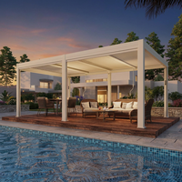 Pergola motorisée autoportante en aluminium, éco-responsable, avec toit à lames orientables, pour jardin, patio, cour et protection solaire