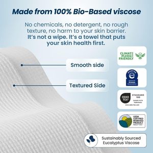 Khăn sạch XL 100% USDA biobased mặt khăn dùng một lần mặt towelette eczema Hiệp hội chấp nhận trang điểm Remover khô khăn lau - Product Image 6