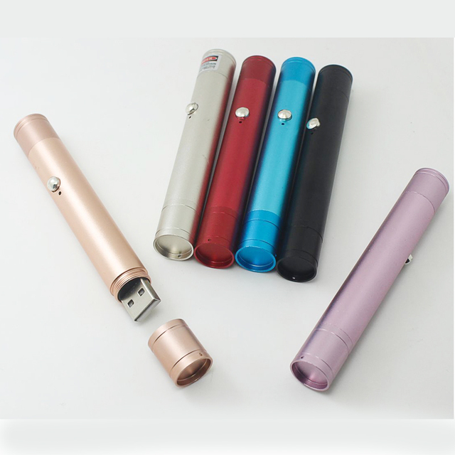 USB Green Laser Pointer with Indicator Function and Lithium Rechargeable Battery