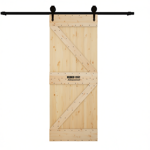 Porte coulissante intérieure en pin massif Narvik, style ferme, 33,5 x 82,7 pouces - Product Image 1