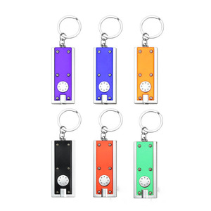 Mini porte-clés de lampe de poche LED carré avec logo promotionnel de poche portable - Product Image 1