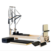 LUMINE Ensemble de Reformer Pilates Portable et Réglable en Bois, Kit d'Entraînement pour Studio de Pilates