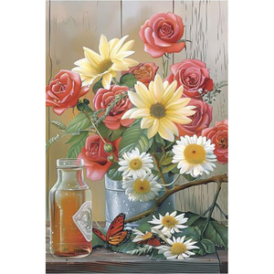 Kit <span class=keywords><strong>de</strong></span> pintura <span class=keywords><strong>de</strong></span> Arte <span class=keywords><strong>de</strong></span> tela impresa <span class=keywords><strong>con</strong></span> puntos <span class=keywords><strong>de</strong></span> diamante, decoración <span class=keywords><strong>de</strong></span> pared clásica <span class=keywords><strong>con</strong></span> <span class=keywords><strong>flores</strong></span> en jarrón, taladro completo, arte <span class=keywords><strong>de</strong></span> diamante - Product Image 1