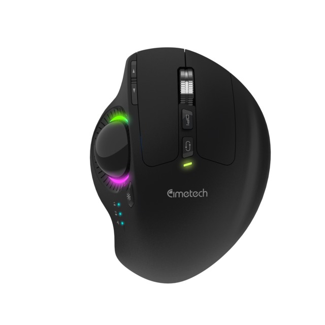 Wireless Trackball Mouse Easy Thumb Control Ergonomic comfort Design Rechargeable RGB Light