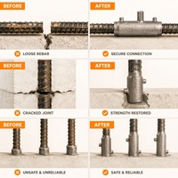 Manchon de scellement pour armatures en béton préfabriqué à ouvertures latérales pour la connexion des barres de renforcement, assemblage structurel, construction de haute qualité