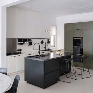 Meubles de cuisine modernes noirs de haute qualité, vente chaude, fourniture de plans 3D, armoires de cuisine, meubles de cuisine antiques - Product Image 5