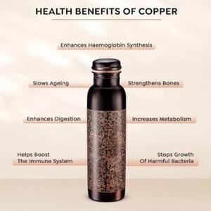 Botella de cobre de Diseño Artesanal de calidad superior con material ecológico y a prueba de fugas fácil de llevar de uso diario para exportación a granel - Product Image 2