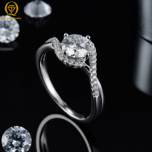 แหวนเพชรหมั้นทองคำขาวสำหรับผู้หญิง QJ-gem ทรงกลมเจียระไนแบบบริลเลียนท์ เพชรเพาะเลี้ยงในห้องปฏิบัติการ สไตล์โรแมนติก - Product Image 2