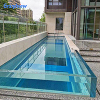 Hochwertige Outdoor-Schwimmbecken für Familien: Endlos-Acryl-Swim-Spa-Pool mit Acrylwand