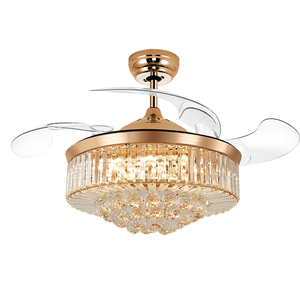 <span class=keywords><strong>Prix</strong></span> de gros 110-240V Ventilateur de plafond décoratif de luxe moderne avec lames cachées Lampes en cristal - Product Image 3