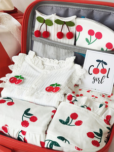 Caja de Regalo Creativa de Algodón para Bebé con Lindas Cerezas, Set de Varias Piezas para Regalos de Primer Mes, 100 Días <span class=keywords><strong>y</strong></span> Primer Cumpleaños para Niñas - Product Image 2