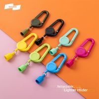 JX Wholesale Porte-briquet rétractable personnalisé avec mousqueton coloré et étui pour briquet, Accessoires pour fumeurs