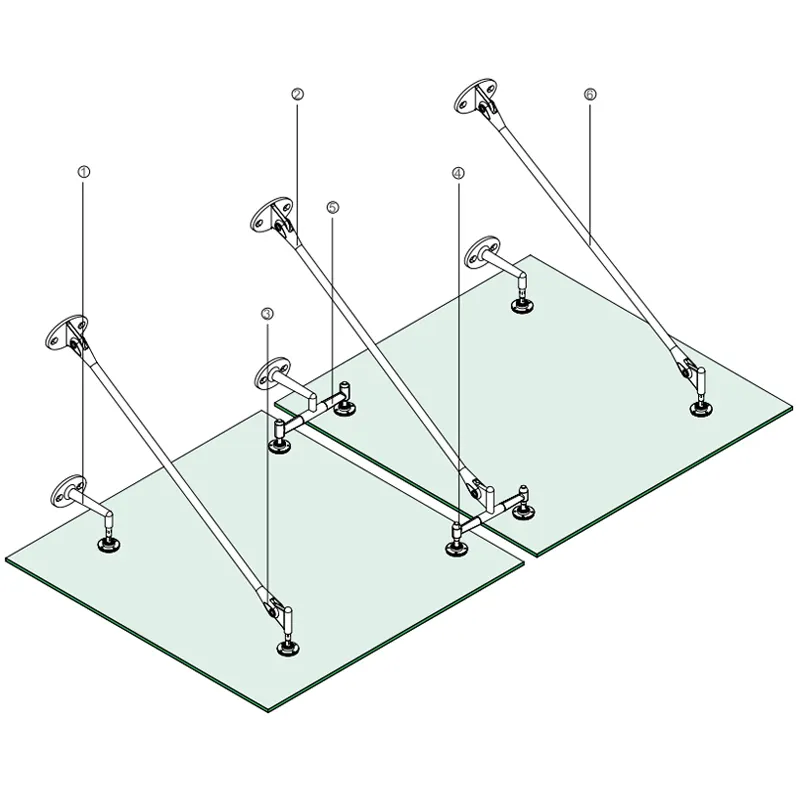 Wholesale Durable Glass Canopy Hardware AwningステンレスSteel SUS304 316 Satin Polish PVD Finish