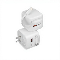 Pengisi Daya GaN 65W USB-C USB-A Pengisian Cepat Adaptor Perjalanan Colokan US UK EU - Kompatibel untuk Laptop