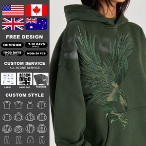 KingSen Ropa Urbana Unisex de Alta Calidad, Personalizada, de Invierno, Estilo Hip-Hop, Holgada, con Bordado Tridimensional, en Felpa Francesa - Product Image 2