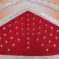 Tenues de cheerleading personnalisées professionnelles, manches longues rouges avec cristaux scintillants pour les jeunes et les femmes