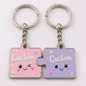 Manufacturer Custom High Quality Friendship Keychains Split Matching Charm Chains Bff <b>Gift</b> Design <b>Teenager</b> Key Ring - Product Image 2