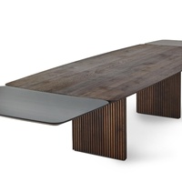 Ensemble de tables modernes de luxe personnalisables, meubles de salle à manger, table à manger extensible en bois