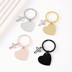 Stainless Steel Heart-shaped Mustard Seed Laser Engraving logo Color Printing Blank Material DIY Metal Keychain - Product Image 2