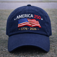 Casquette de baseball et T-shirt brodés vintage de haute qualité, thème patriotique Amérique 250e anniversaire 2026, États-Unis
