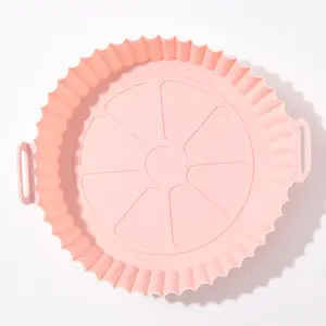 Cesta de silicone reutilizável para fritadeira, forro de silicone para fritadeira à ar, acessórios de cozinha