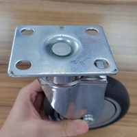 Roulettes pivotantes à frein en PU transparent avec plateau supérieur de 75 mm et 100 mm, 3 et 4 pouces, pour mobilier médical