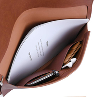 Porte-documents de voyage portable A4 en cuir PU avec logo personnalisé, étanche, avec fermeture magnétique