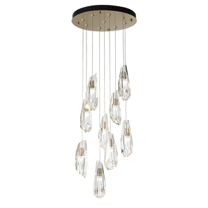 Grand lustre en cristal taillé à la main et poli à 9 lumières, <span class=keywords><strong>suspension</strong></span> multi-ports pour grand foyer d'entrée - Product Image 1